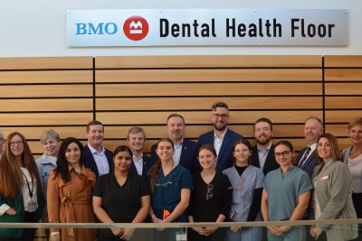 BMO representatives along with OC staff and CDA students celebrated the naming of the third floor the BMO Dental Health Floor.