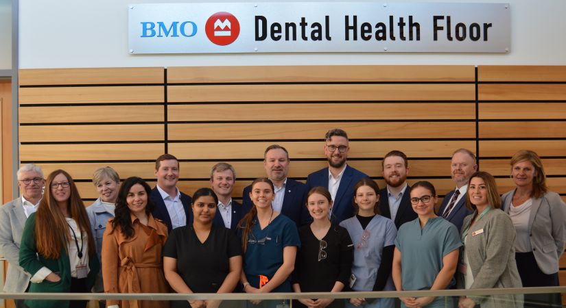 BMO representatives along with OC staff and CDA students celebrated the naming of the third floor the BMO Dental Health Floor.
