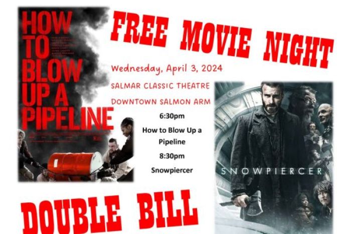 Free movie night poster - Wednesday April 3, 20224, Doublie Bill
