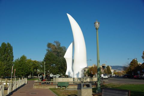 The sails a key landmark along Kelowna's waterfront.