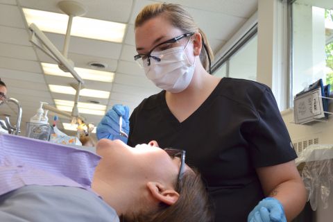 Certified Dental Assistant students learn hands-on skills in the dental lab