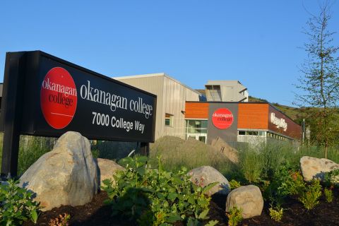 Okanagan College building sign