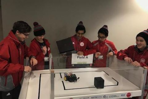 Students competing at RoboCup Jr.