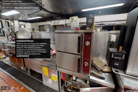 Screenshot of the Commercial Kitchens 3D tour