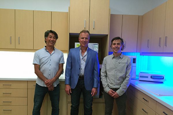 Dr. Russell Naito, Dr. Richard Bell and Dr. Tom White in the new sterilization room at Okanagan College.Dr. Russell Naito, Dr. Richard Bell and Dr. Tom White in the new sterilization room at Okanagan College.