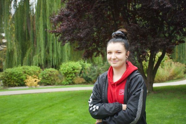 Adult Special Education student outside at Salmon Arm Campus