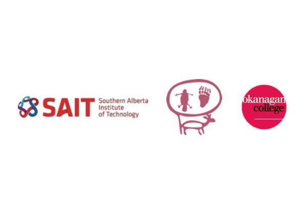Logos of SAIT, Kanaka Bar Indian Band and Okanagan College
