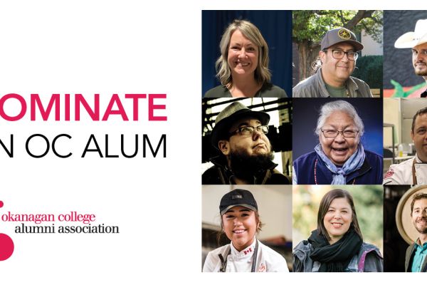 A collage of photos of Okanagan College alumni.