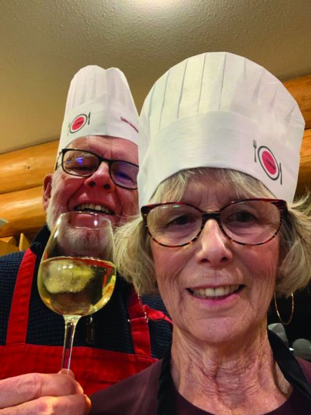 Two Season's Eatings participants wearing their chef hats.