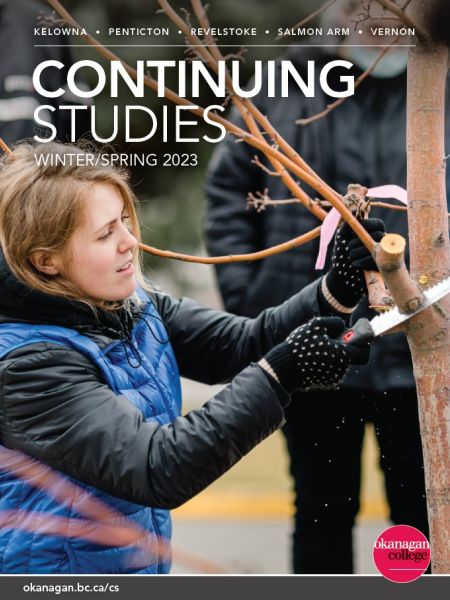 Cover of the brochure showing a student trimming a tree