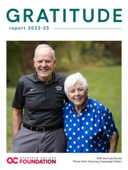 Image of Gratitude Report cover featuring Cliff and Lois Serwa.