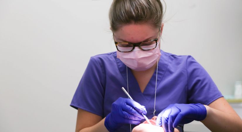 Certified Dental Assistant student practicing her skills