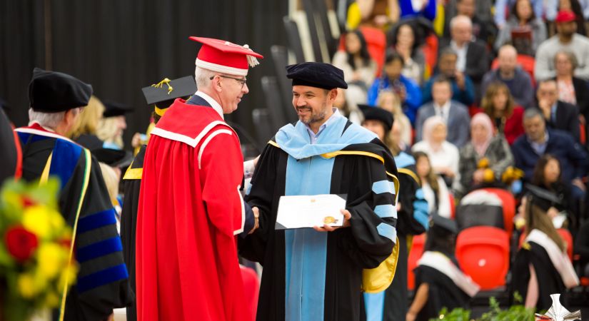 James Coble earns his doctoral degree