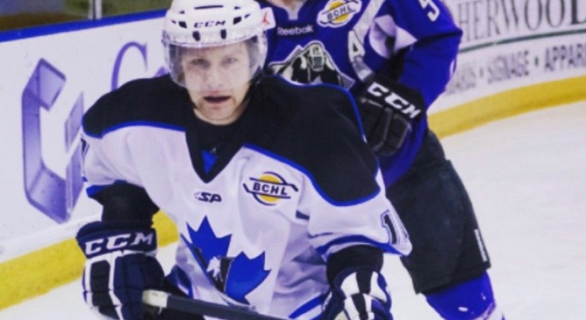 Kinesiology alumnus Jordan Boultbee, during his time as a Penticton Vees hockey player.